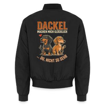 Dackel Machen Mich Glücklich Du Nicht So Sehr - Unisex Bomberjacke - Schwarz - Hinten - AI Model Male 185 light (185cm)