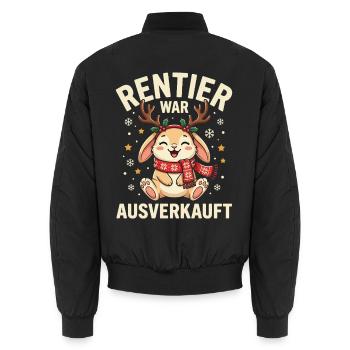 Rentierhase Ausverkauft Weihnachtsdesign - Unisex Bomberjacke - Schwarz - Hinten - AI Model Male 185 light (185cm)