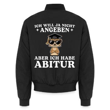 Abitur Will ja nicht angeben Bestandener Abschluss - Unisex Bomberjacke - Schwarz - Hinten - AI Model Male 185 light (185cm)