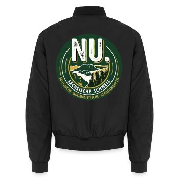 SÄCHSISCHE SCHWEIZ NU - Unisex Bomberjacke - Schwarz - Hinten - AI Model Male 185 light (185cm)