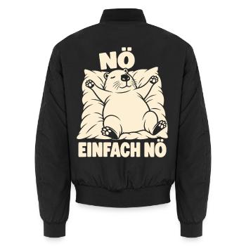 Nö, einfach nö – Schlafendes Capybara - Unisex Bomberjacke - Schwarz - Hinten - AI Model Male 185 light (185cm)