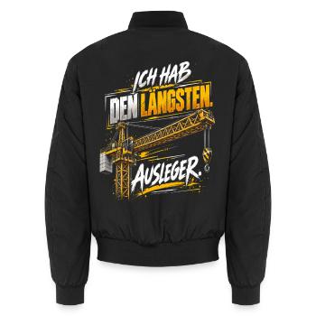 Ich hab den längsten Ausleger - Unisex Bomberjacke - Schwarz - Hinten - AI Model Male 185 light (185cm)