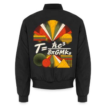 Hawking-Temperatur – Physikalische Gleichung - Unisex Bomberjacke - Schwarz - Hinten - AI Model Male 185 light (185cm)