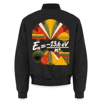 Bohr-Energieniveaus – Physikalische Gleichung - Unisex Bomberjacke - Schwarz - Hinten - AI Model Male 185 light (185cm)