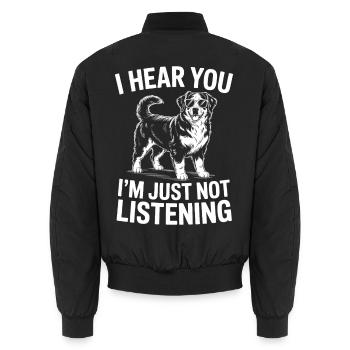 Berner Sennenhund Witz Berner Sennenhund Geschenk  - Unisex Bomberjacke - Schwarz - Hinten - AI Model Male 185 light (185cm)