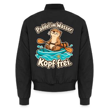 Paddeln Kajak Kanu SUP Paddler Wassersport - Unisex Bomberjacke - Schwarz - Hinten - AI Model Male 185 light (185cm)