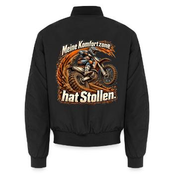 Motocross Enduro Offroad Fahrer Stollenreifen - Unisex Bomberjacke - Schwarz - Hinten - AI Model Male 185 light (185cm)