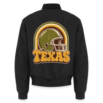 Texas Retro Football Helm - Unisex Bomberjacke - Schwarz - Hinten - AI Model Male 185 light (185cm)