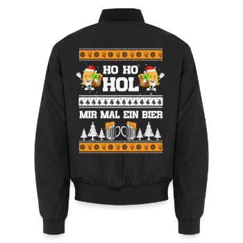 Ho Ho Hol – Biergläser mit Geschenken - Unisex Bomberjacke - Schwarz - Hinten - AI Model Male 185 light (185cm)