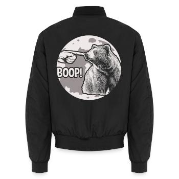 Funny Bear Boop The Snoot Animal Humor - Unisex Bomberjacke - Schwarz - Hinten - AI Model Male 185 light (185cm)