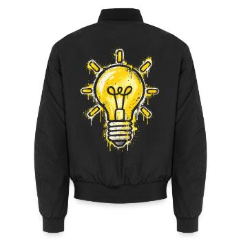 Leuchtende Idee Motiv - Unisex Bomberjacke - Schwarz - Hinten - AI Model Male 185 light (185cm)