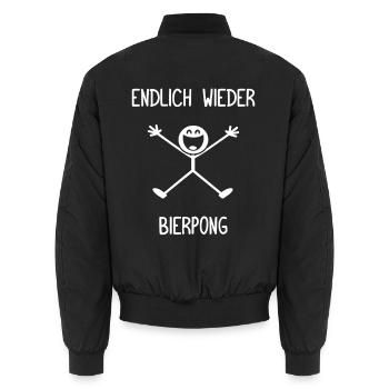 Endlich wieder Bierpong Beer-Pong - Unisex Bomberjacke - Schwarz - Hinten - AI Model Male 185 light (185cm)