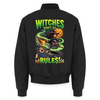 Witches Dont Do Rules Hexe Halloween - Unisex Bomberjacke - Schwarz - Hinten - AI Model Male 185 light (185cm)