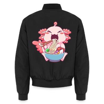 Axolotl Ramen - Unisex Bomberjacke - Schwarz - Hinten - AI Model Male 185 light (185cm)