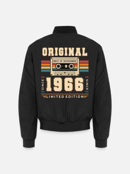 60. Geburtstag Geschenk Best of November 1966 - Unisex Bomberjacke - Schwarz