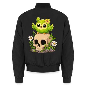  Kaktus-eule Auf Schädel Niedliche - Unisex Bomberjacke - Schwarz - Hinten - AI Model Male 185 light (185cm)