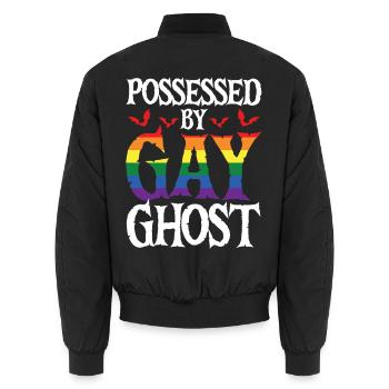 Possessed By Gay Witch Halloween Spooky Pride - Unisex Bomberjacke - Schwarz - Hinten - AI Model Male 185 light (185cm)