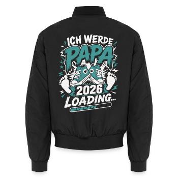 Ich werde Papa Werdender Vater - Unisex Bomberjacke - Schwarz - Hinten - AI Model Male 185 light (185cm)