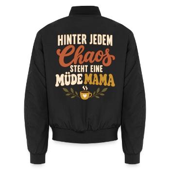 Mama Chaos Geschenk zum Muttertag - Unisex Bomberjacke - Schwarz - Hinten - AI Model Male 185 light (185cm)