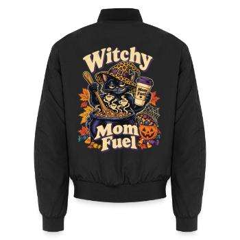 Halloween Hexenkatze Witchy Mom Fuel - Unisex Bomberjacke - Schwarz - Hinten - AI Model Male 185 light (185cm)