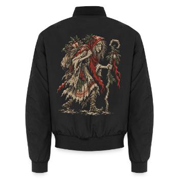 Weihnachten Licho Slawische Folklore Wintergeist - Unisex Bomberjacke - Schwarz - Hinten - AI Model Male 185 light (185cm)