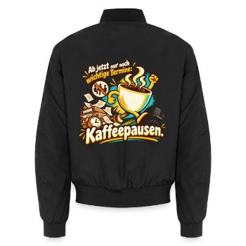 Ruhestand Geschenk Kollege Kaffeepause - Unisex Bomberjacke - Schwarz - Hinten - AI Model Male 185 light (185cm)