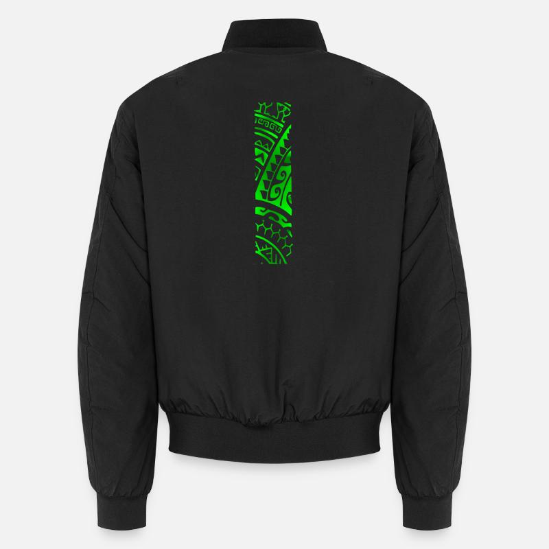 REVA (green) - Unisex Bomber Jacket - black