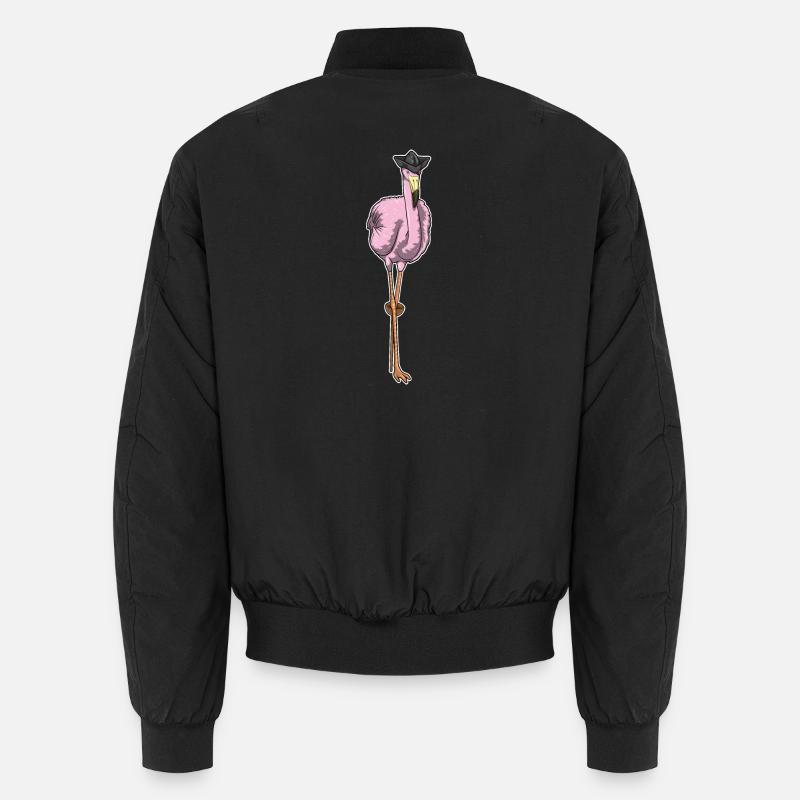 Flamingo Pirat Holzbein - Unisex Bomberjacke - Schwarz