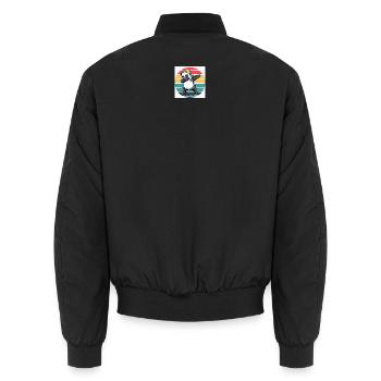 Retro-Panda - Unisex Bomberjacke - Schwarz - Hinten - AI Model Male 185 light (185cm)