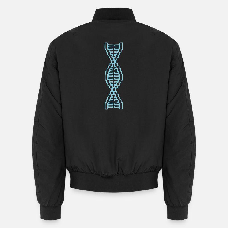 DNA Helix Pixel Art Blue Unisex Bomber Jacket