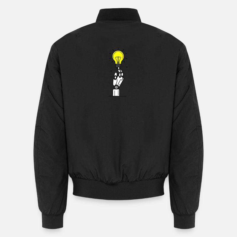 Main de robot avec inspiration d’ampoule jaune Bomber unisexe