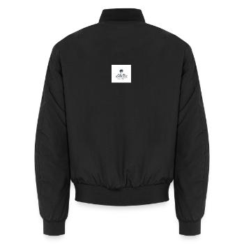 Take Me Somewhere – Logo - Unisex Bomberjacke - Schwarz - Hinten - AI Model Male 185 light (185cm)