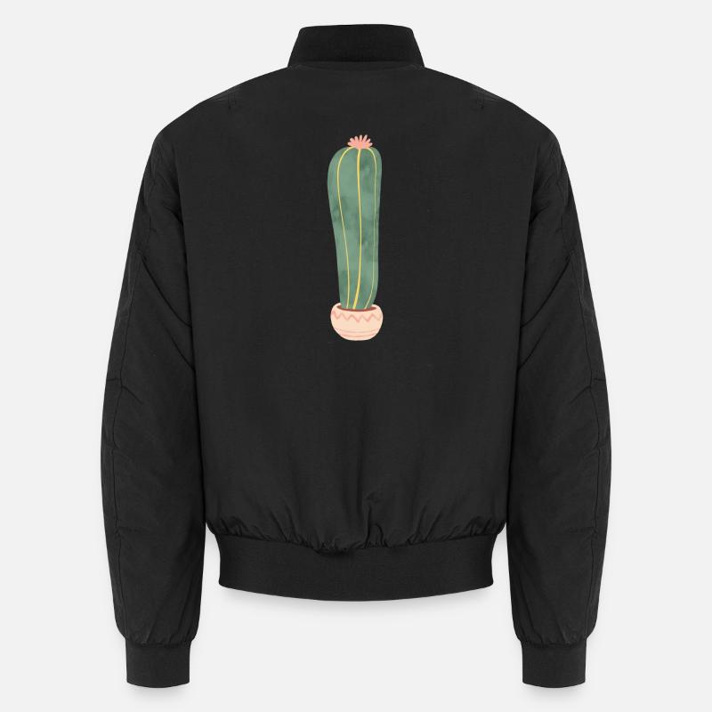 Kaktus im Blumentopf - lang - Unisex Bomberjacke - Schwarz