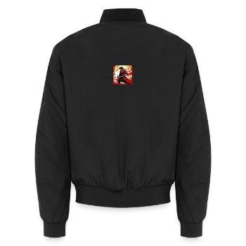 Roter Samurai im Blutsturm - Unisex Bomberjacke - Schwarz - Hinten - AI Model Male 185 light (185cm)