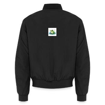 Charmante grenouille sur un nénuphar - Bomber unisexe - noir - Dos - AI Model Male 185 light (185cm)