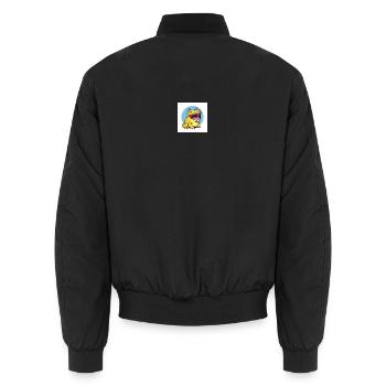 Lachende Fröschin im Cartoonstil - Unisex Bomberjacke - Schwarz - Hinten - AI Model Male 185 light (185cm)