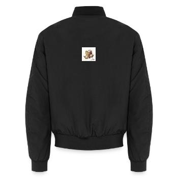 Weintrauben und  Ricottakorb  - Unisex Bomberjacke - Schwarz - Hinten - AI Model Male 185 light (185cm)