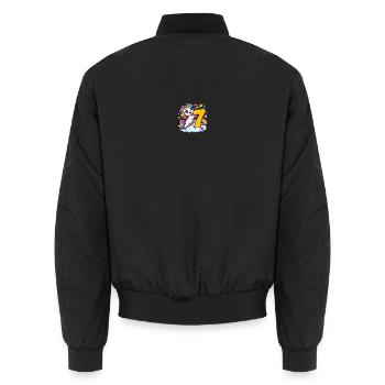 Regenbogen-Einhorn Siebenzauber - Unisex Bomberjacke - Schwarz - Hinten - AI Model Male 185 light (185cm)