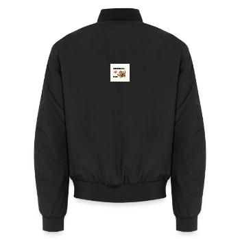 Bengal Mom Cat Heart Design - Unisex Bomber Jacket - black - Back - AI Model Male 185 light (185cm)