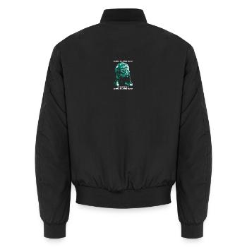 miau auf schwarz high - Unisex Bomberjacke - Schwarz - Hinten - AI Model Male 185 light (185cm)