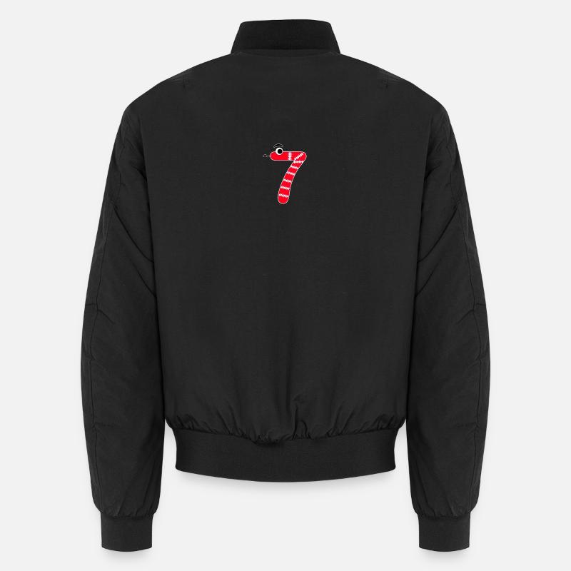 Number 7 Snake Red Kids - Unisex Bomber Jacket - black