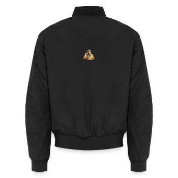Pharao vor Pyramiden – Gizeh Design - Unisex Bomberjacke - Schwarz - Hinten - AI Model Male 185 light (185cm)