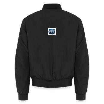 Neon Robo Number 67 - Unisex Bomber Jacket - black - Back - AI Model Male 185 light (185cm)