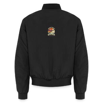 Total Solar Eclipse Path - Unisex Bomber Jacket - black - Back - AI Model Male 185 light (185cm)