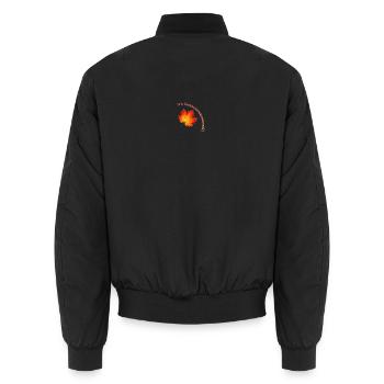 Ahornblätter in Herbstfarben - Unisex Bomberjacke - Schwarz - Hinten - AI Model Male 185 light (185cm)