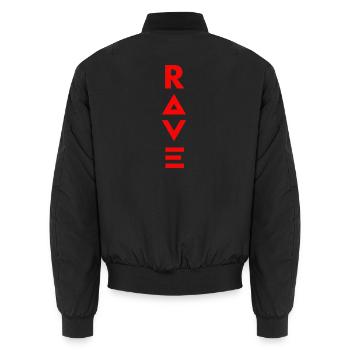 Rave - Unisex Bomberjacke - Schwarz - Hinten - AI Model Male 185 light (185cm)