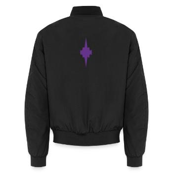 Violett Gothic Kreuzstern - Unisex Bomberjacke - Schwarz - Hinten - AI Model Male 185 light (185cm)