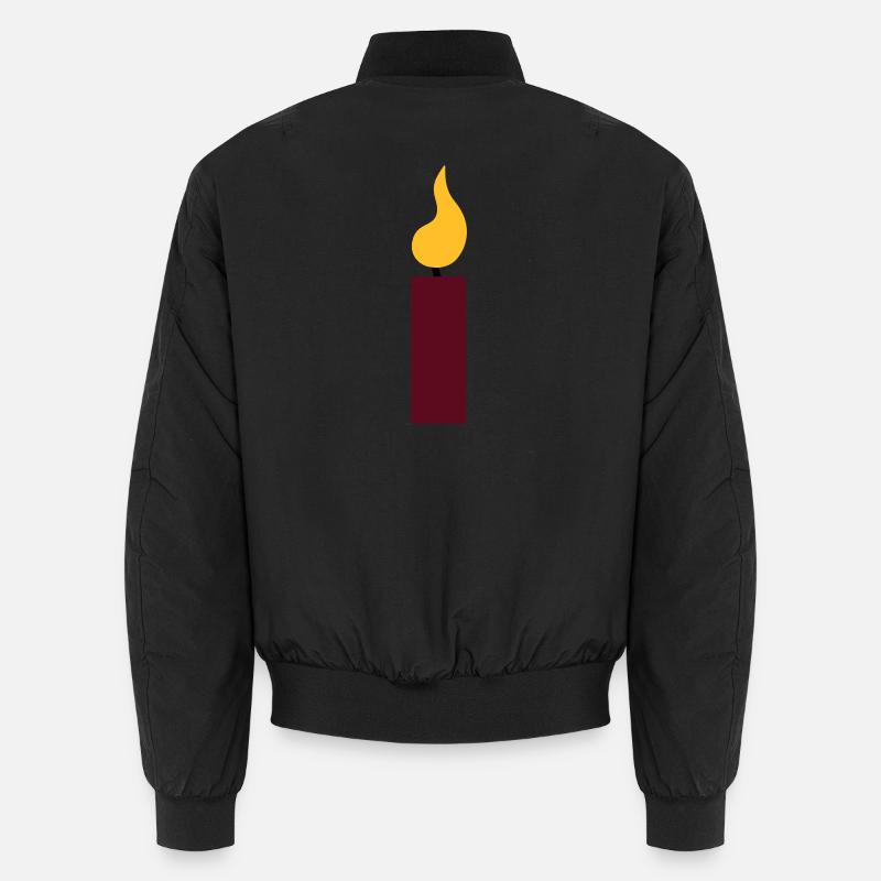 1st birthday - candle - Unisex Bomber Jacket - black
