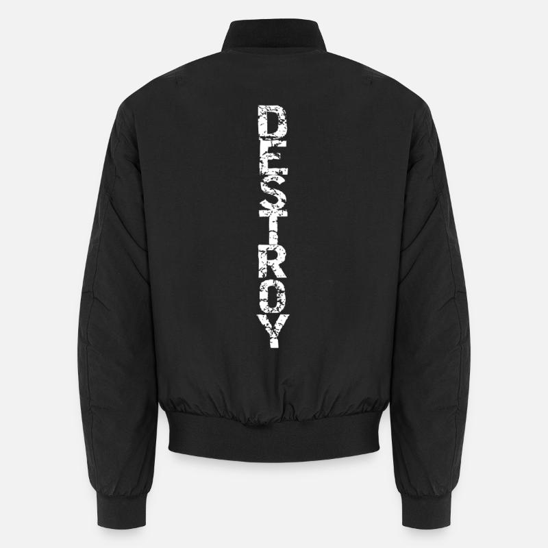 Zerstöre in Weiß - Unisex Bomberjacke - Schwarz