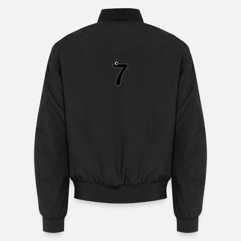Zahl Sieben 7 Kinder Geburtstag Mathematik lernen Unisex Bomberjacke